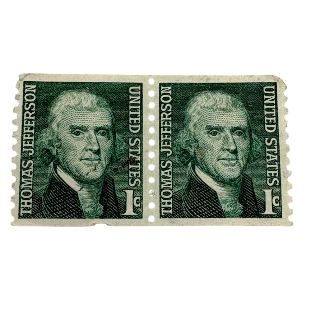 2‎ Thomas Jefferson US Postage Stamp 1 Cent Green Collectible 1968